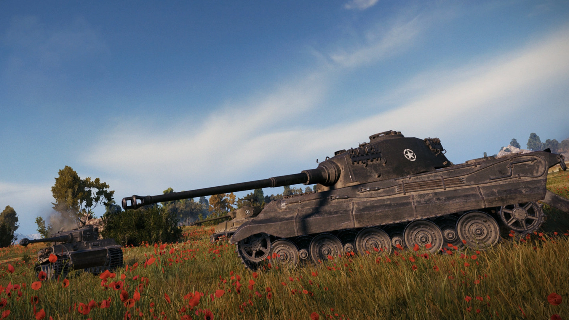 Los mejores juegos gratuitos para PC: un par de tanques en un campo en World of Tanks