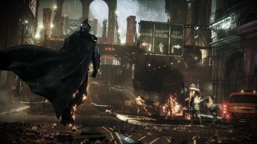 A dystopian view of Gotham City in Batman Arkham Knight