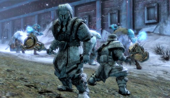 Best free PC games - a screenshot shows two warriors standing in the snow.