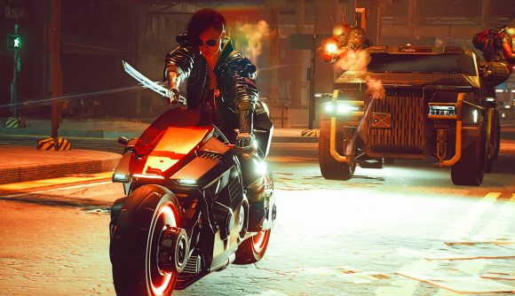 Cyberpunk 2077 player flees during vehicle chase thanks to a mod