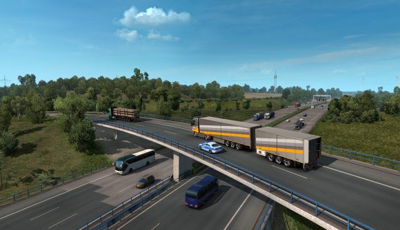 A highway in Euro Truck Simulator 2
