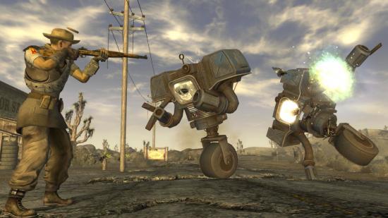 Shooting robots in Fallout: New Vegas