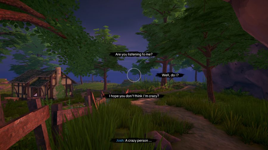Choosing a dialogue option in exploration game Ghost on the Shore