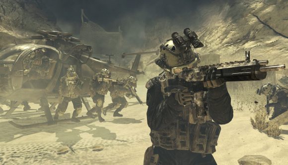 A soldier takes aim in Call of Duty: Modern Warfare 2