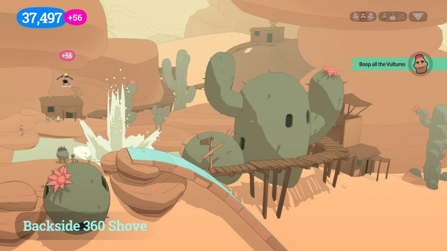 Booping vultures for a side quest in our OlliOlli World review