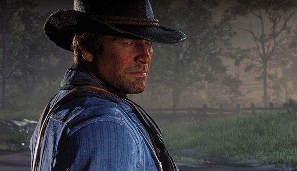 Red Dead Redemption 2's Arthur Morgan staring at the screen