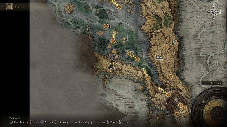 Map location for the Spear talisman in Elden Ring