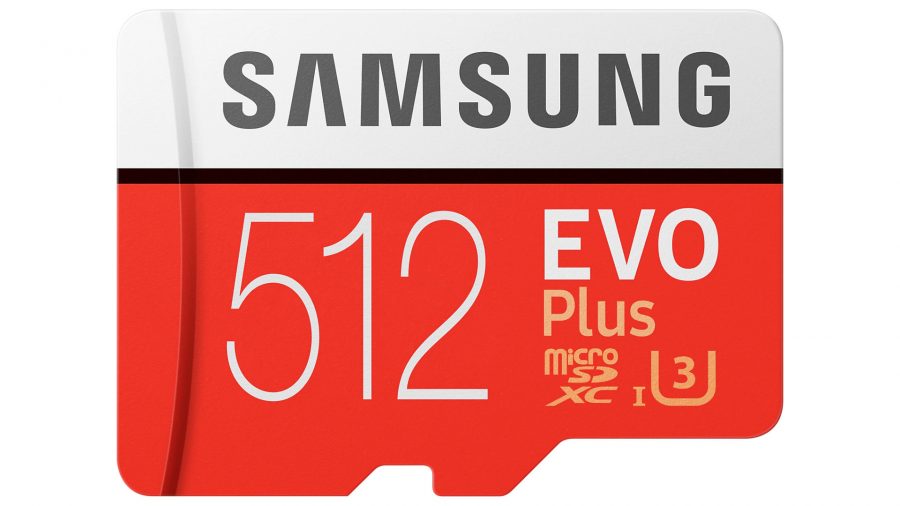 Best SD card for Steam Deck: Samsung EVO Plus microSD card on white background