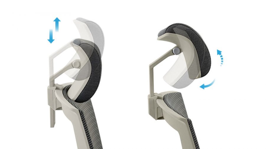 Flexispot BS10 office chair, otherwise known as OC13, shows its adjustable headrest