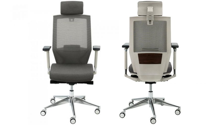 Flexispot BS10 office chair, otherwise known as OC13, as seen from the front and back