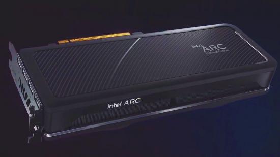 Intel Arc Alchemist: limited edition GPU on navy backdrop