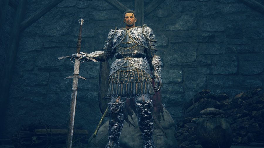 Bernahl wearing the Beast Champion armor set in Elden Ring