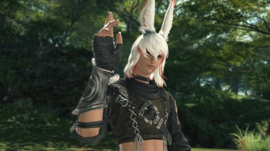 A Viera in Final Fantasy XIV who probably makes good use of glamour plates