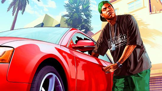 GTA Online Lamar breaks into a car while no one else is looking