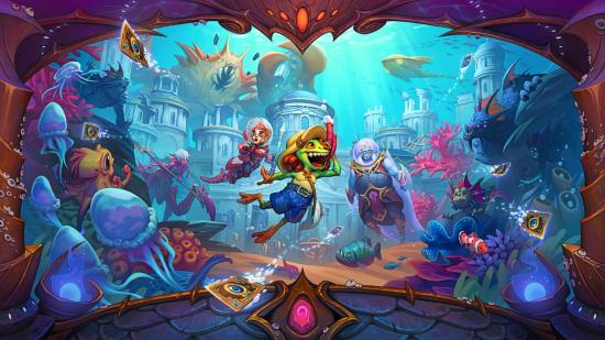 Some of the creatures you'll find in Hearthstone's Voyage to the Sunken City expansion