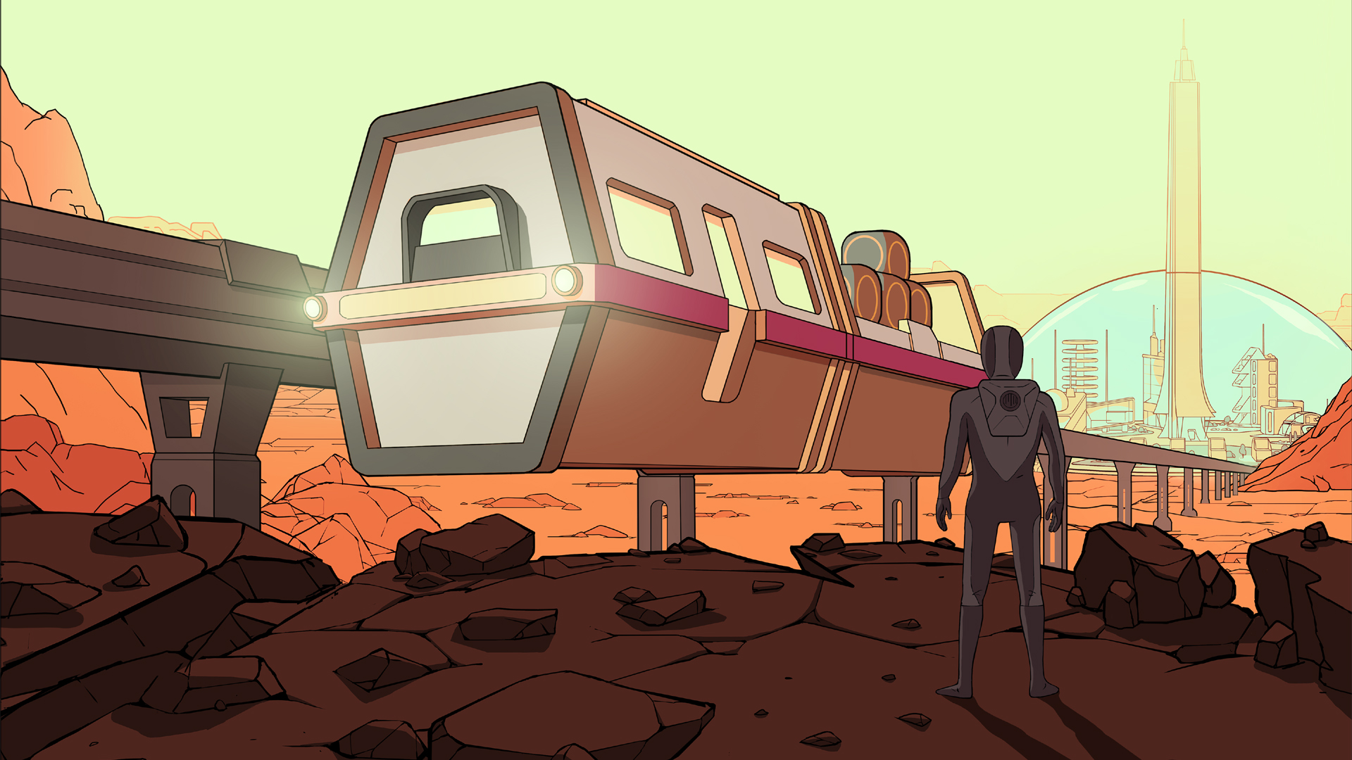 City builder Surviving Mars is a space train game now