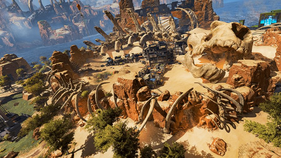 Apex Legends Season 13 release date: An aerial shot of Skull Town in Kings Canyon during Apex Legends Season 1
