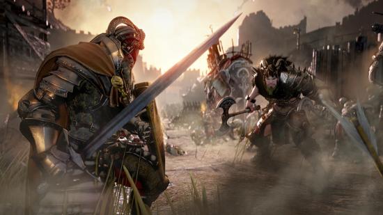 Black Desert free; A standoff between warriors in the MMORPG