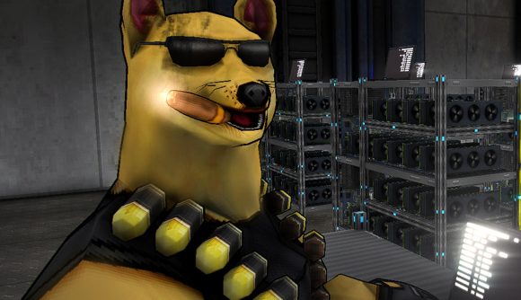 The killer Doge in Brutal John - a Doom FPS vs cryptocurrency