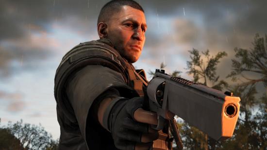 Jon Bernthal points a gun at the screen, as Ghost Recon Breakpoint is dead