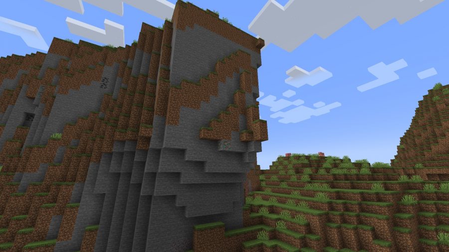 A very high mountain, located in one of the many biomes in Minecraft