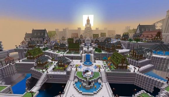 A Minecraft build of FFXIV's new Empyreum housing plot