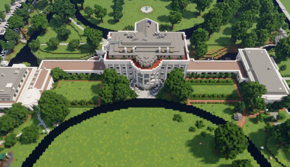 The White House rebuilt in Minecraft