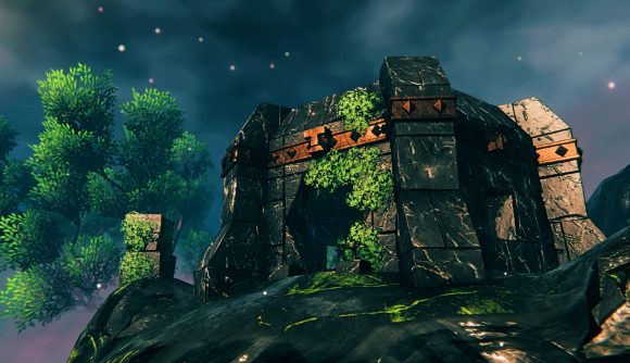 Valheim Mistlands update: a large stone building with pillars on the four courners