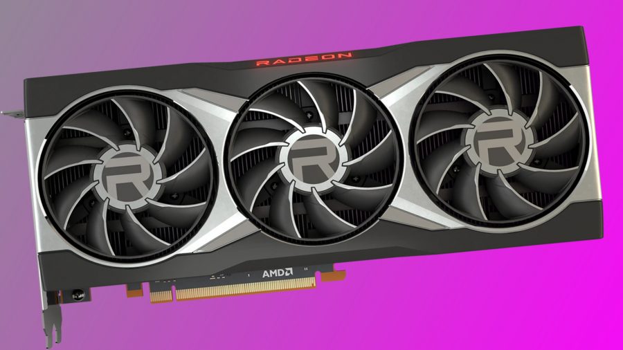 AMD Radeon RX 7900 XT: GPU AMD текущего поколения на розовом фоне
