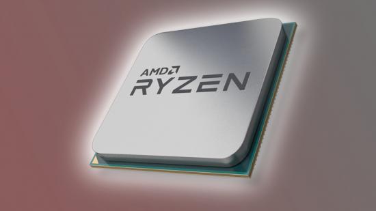 AMD Ryzen 7000: Generic AMD chip on red backdrop
