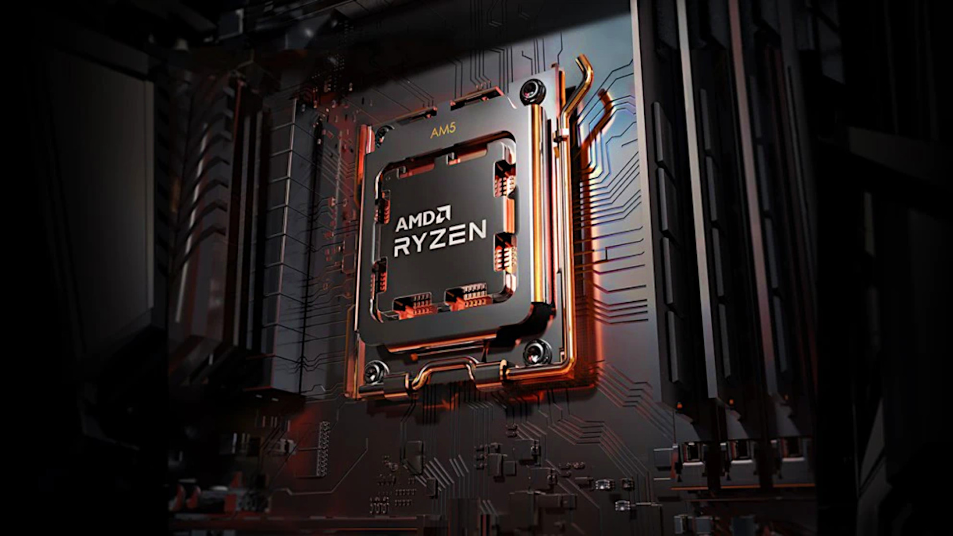 A close up of an AM5 socket, which houses a Ryzen 7000 CPU