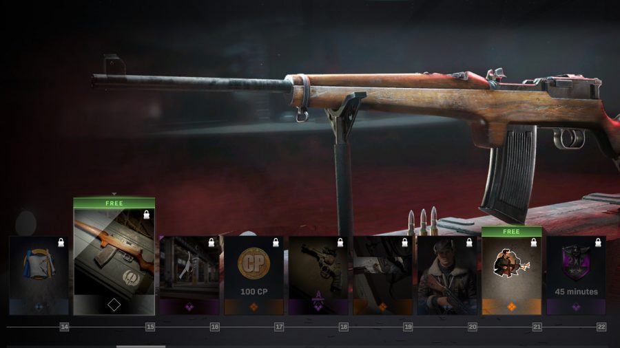 Best Warzone M1916 loadout - the Warzone battle pass on level 15 showing the new marksman rifle.