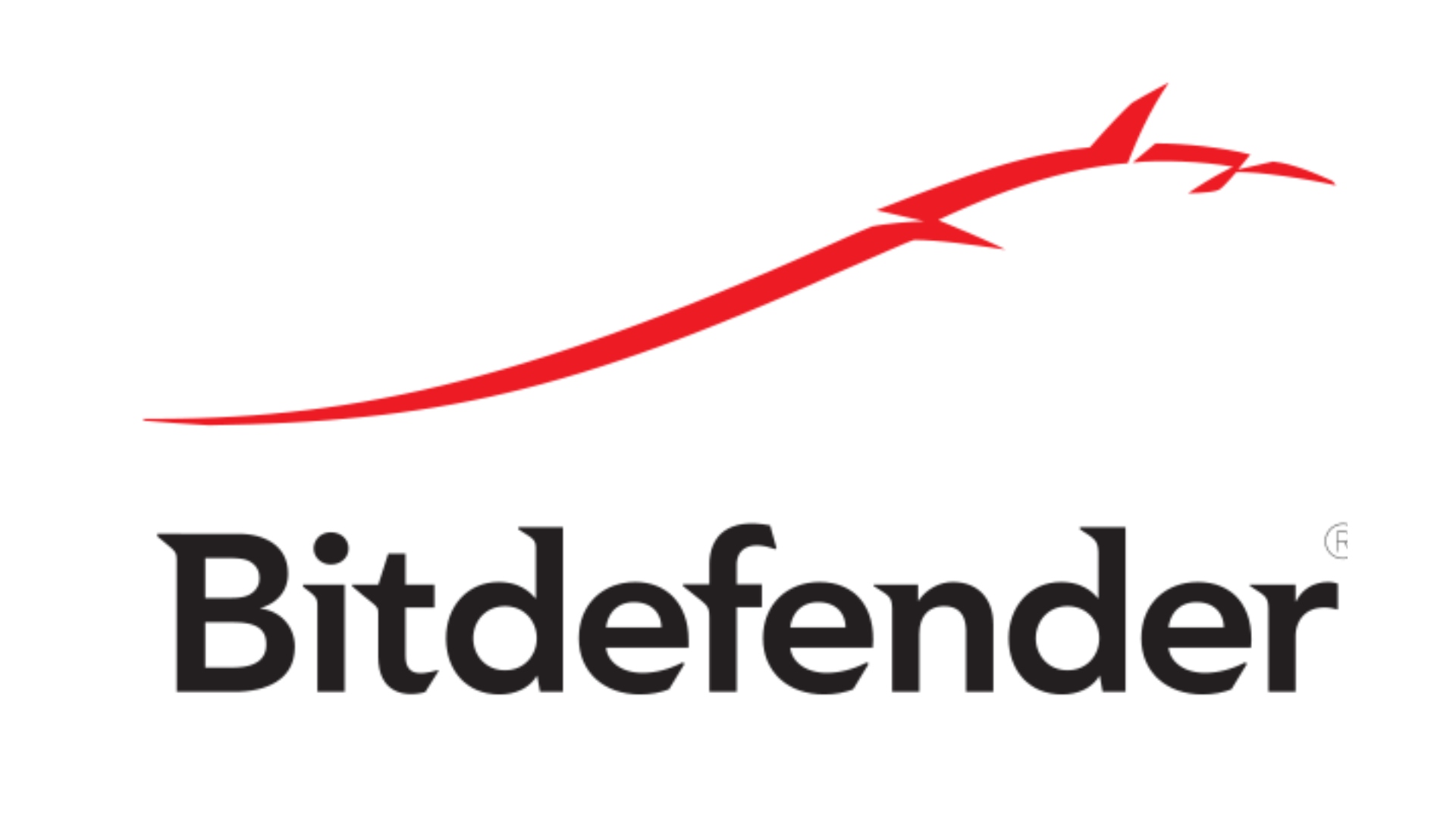 Bästa antivirus för PC - Bitdefender. Logotypen är på vit bakgrund