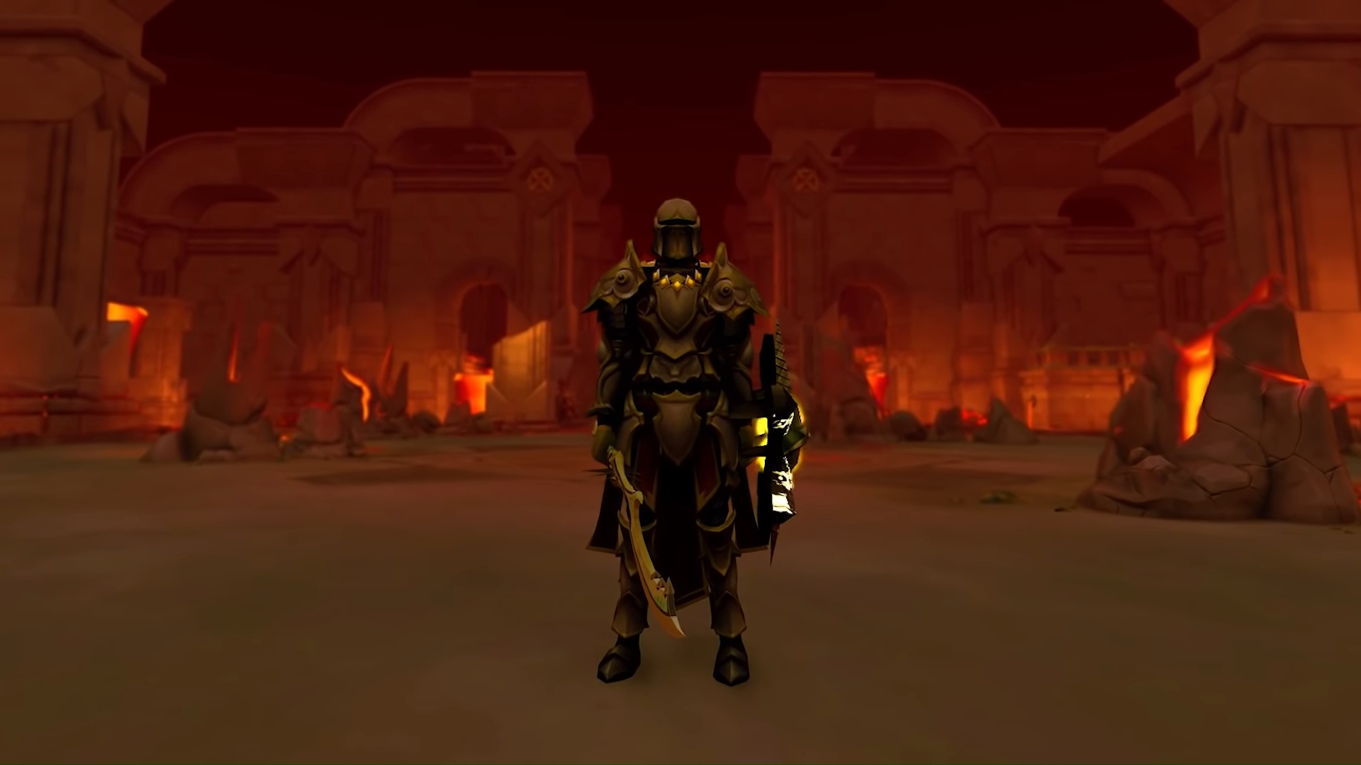 Best PC games on mobile: Runescape. Image shows a figure standing in a dark room.