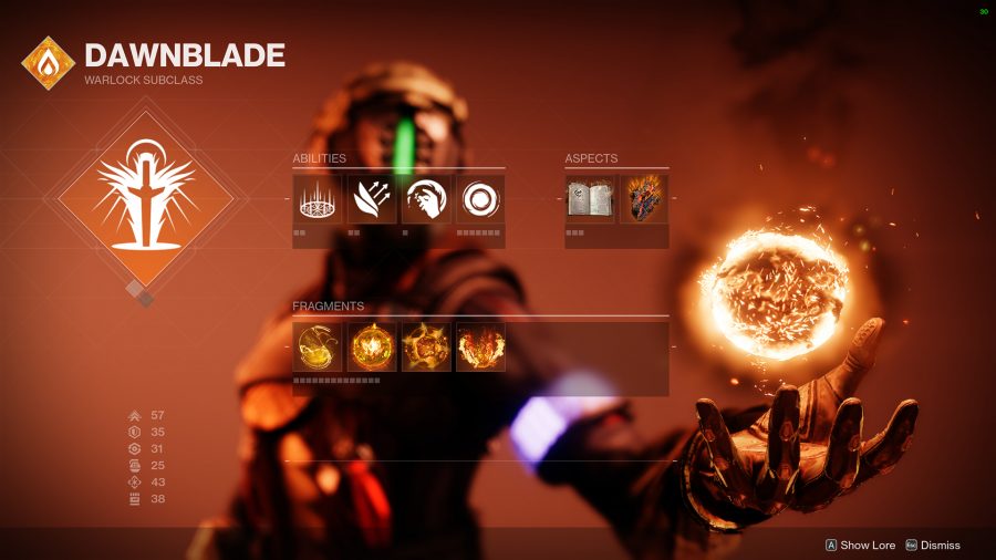 The inventory surface  for Destiny 2 star  physique  for the Warlock class