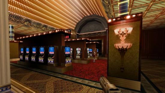 The interior of a casino shown in an early E3 build of Duke Nukem Forever.