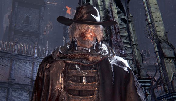 It's Father Gascoigne from Bloodborne, now as an Elden Ring build