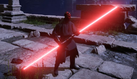 The Elden Ring lightsaber mod with Darth Maul
