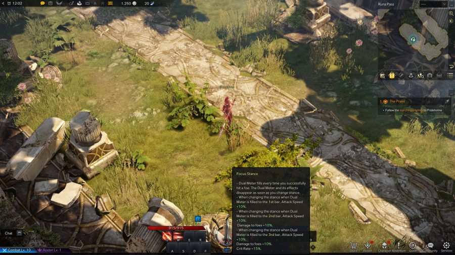 Lost Ark Glaivier Build Best: Glaivier in-game highlighting focus position ability