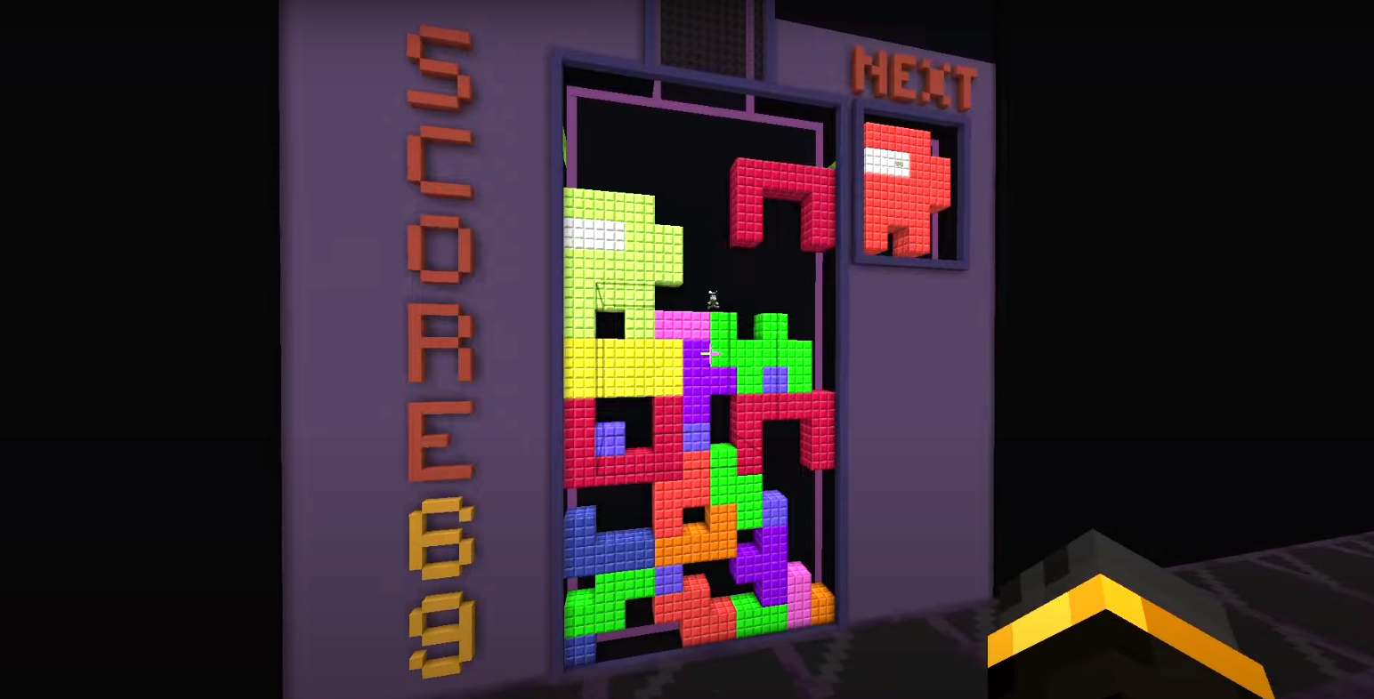 This Minecraft player built a working Tetris minigame