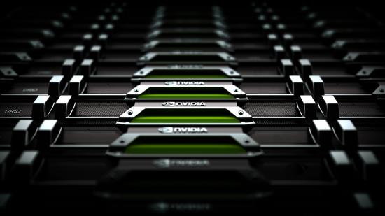 Nvidia GeForce RTX 4000: An array of Nvidia graphics cards, stacked in a server rack