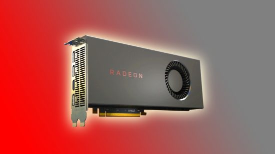 AMD RDNA 3: Radeon GPU with red and grey backdrop
