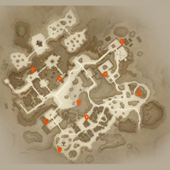A map of the Diablo Immortal Hidden Lair locations in the Shassar Sea