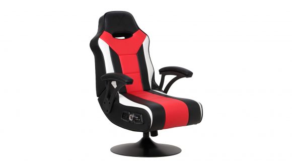 Gaming chairs to match your setup - a red X-Rocker Pedestal.