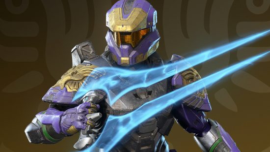 This spartan with a Plasma sword may have trouble with the Halo Infinite desync issue for melee combat