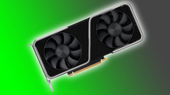 Nvidia RTX 4060 power: RTX 3060 GPU on green backdrop