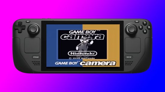 Steam Deck with Nintendo Gameboy Camera software on screen