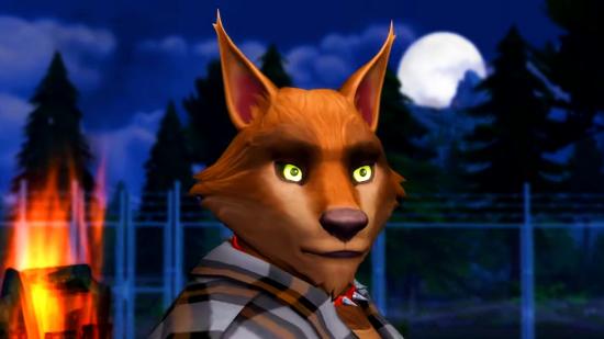 The Sims 4 Werewolves game pack expansion - a werewolf during the full moon