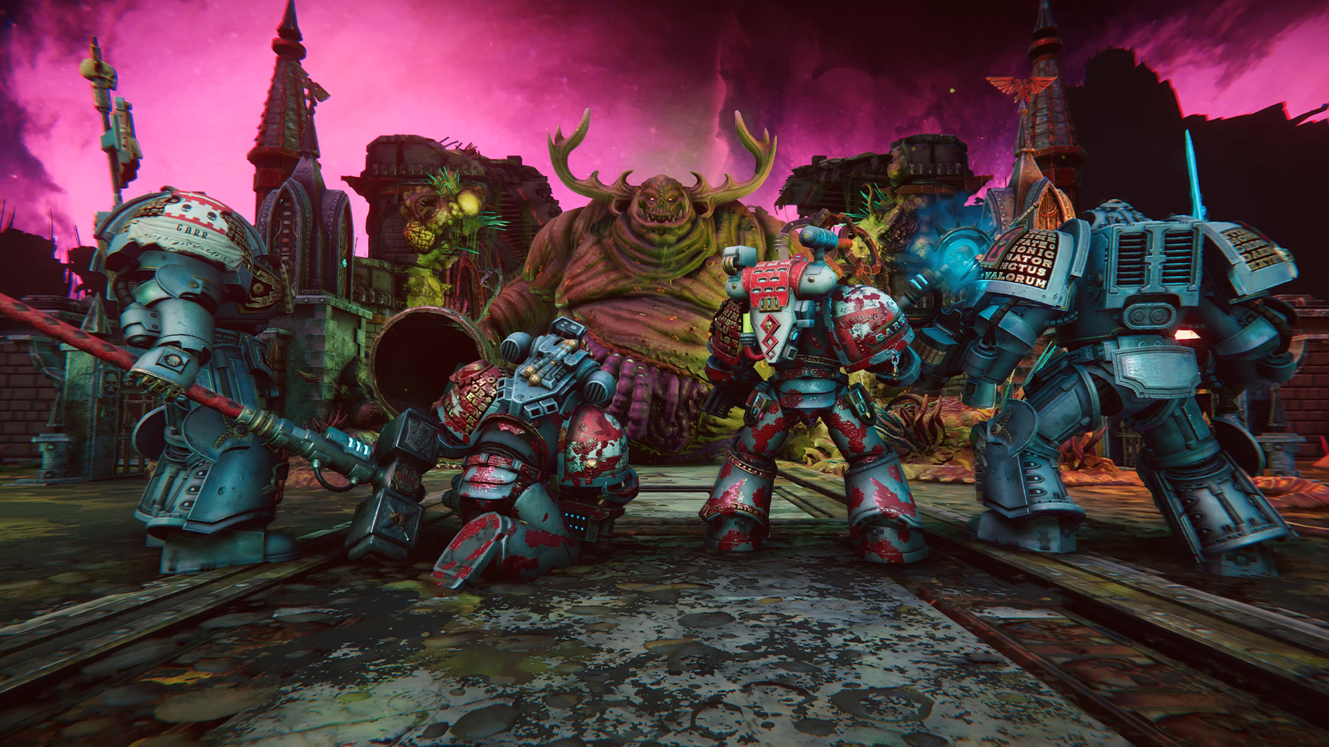 Grey Knights nemen het op tegen een Nurgle-horror in Warhammer 40K Chaos Gate Daemonhunter
