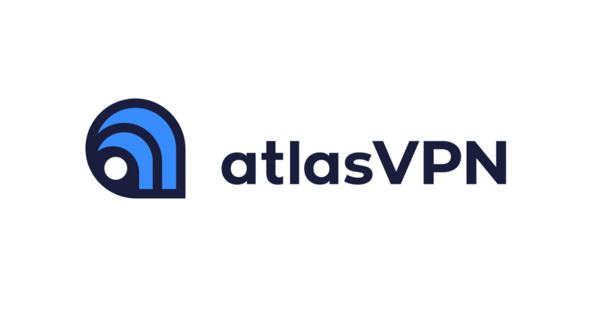 Best Windows 10 VPN - AtlasVPN. Image shows its logo on a white background.